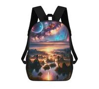 sinyumoney 1 Zaini Per Bambini Celestial Dreamscape Dawn Borsa Scolastica Stampata in 3D Borsa Alla Moda Borse Scolastiche Da Viaggio Per La Scuola O I Viaggi 17inch
