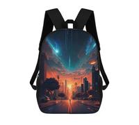 sinyumoney 1 Zaini Per Bambini Cityscape Under Celestial Storm Borsa Scolastica Stampata in 3D Borsa Alla Moda Borse Scolastiche Da Viaggio Per La Scuola O I Viaggi 17inch