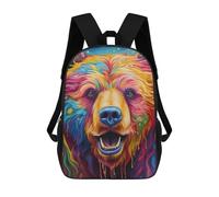 sinyumoney 1 Zaini Per Bambini Colorful Bear Portrait-12 Borsa Scolastica Stampata in 3D Borsa Alla Moda Borse Scolastiche Da Viaggio Per La Scuola O I Viaggi 17inch