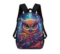 sinyumoney 1 Zaini Per Bambini Colorful Cosmic Owl Art Print Borsa Scolastica Stampata in 3D Borsa Alla Moda Borse Scolastiche Da Viaggio Per La Scuola O I Viaggi 17inch