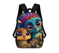 sinyumoney 1 Zaini Per Bambini Colorful Owls in Fantasy Forest Borsa Scolastica Stampata in 3D Borsa Alla Moda Borse Scolastiche Da Viaggio Per La Scuola O I Viaggi 17inch
