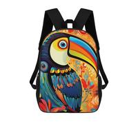 sinyumoney 1 Zaini Per Bambini Colorful Toucan Illustration Borsa Scolastica Stampata in 3D Borsa Alla Moda Borse Scolastiche Da Viaggio Per La Scuola O I Viaggi 17inch