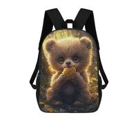 sinyumoney 1 Zaini Per Bambini Cute Honey Bear Borsa Scolastica Stampata in 3D Borsa Alla Moda Borse Scolastiche Da Viaggio Per La Scuola O I Viaggi 17inch