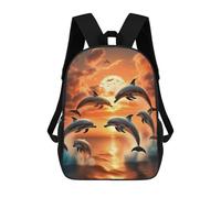 sinyumoney 1 Zaini Per Bambini Dolphins at Sunset Borsa Scolastica Stampata in 3D Borsa Alla Moda Borse Scolastiche Da Viaggio Per La Scuola O I Viaggi 17inch