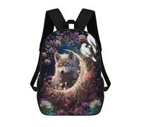 sinyumoney 1 Zaini Per Bambini Enchanted Wolf Garden Borsa Scolastica Stampata in 3D Borsa Alla Moda Borse Scolastiche Da Viaggio Per La Scuola O I Viaggi 17inch