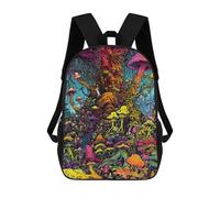 sinyumoney 1 Zaini Per Bambini Fantasy Mushroom Forest Borsa Scolastica Stampata in 3D Borsa Alla Moda Borse Scolastiche Da Viaggio Per La Scuola O I Viaggi 17inch