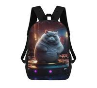 sinyumoney 1 Zaini Per Bambini Fat Cat Turntable Dancing Borsa Scolastica Stampata in 3D Borsa Alla Moda Borse Scolastiche Da Viaggio Per La Scuola O I Viaggi 17inch