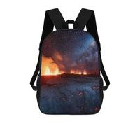 sinyumoney 1 Zaini Per Bambini Fire And Sky Borsa Scolastica Stampata in 3D Borsa Alla Moda Borse Scolastiche Da Viaggio Per La Scuola O I Viaggi 17inch