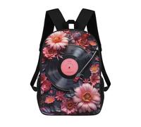 sinyumoney 1 Zaini Per Bambini Floral Vinyl Melodies Borsa Scolastica Stampata in 3D Borsa Alla Moda Borse Scolastiche Da Viaggio Per La Scuola O I Viaggi 17inch