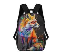 sinyumoney 1 Zaini Per Bambini Fox Animal Painting Borsa Scolastica Stampata in 3D Borsa Alla Moda Borse Scolastiche Da Viaggio Per La Scuola O I Viaggi 17inch