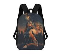 sinyumoney 1 Zaini Per Bambini Fox In Forest With Meteor Borsa Scolastica Stampata in 3D Borsa Alla Moda Borse Scolastiche Da Viaggio Per La Scuola O I Viaggi 17inch