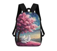 sinyumoney 1 Zaini Per Bambini Fox Under Cherry Blossom Tree Painting Borsa Scolastica Stampata in 3D Borsa Alla Moda Borse Scolastiche Da Viaggio Per La Scuola O I Viaggi 17inch