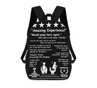 sinyumoney 1 Zaini Per Bambini Funny Bathroom Review Borsa Scolastica Stampata in 3D Borsa Alla Moda Borse Scolastiche Da Viaggio Per La Scuola O I Viaggi 17inch