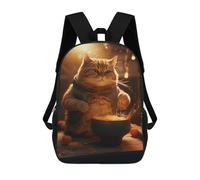 sinyumoney 1 Zaini Per Bambini Funny Cat Ramen Bowl Food Borsa Scolastica Stampata in 3D Borsa Alla Moda Borse Scolastiche Da Viaggio Per La Scuola O I Viaggi 17inch