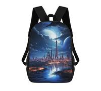sinyumoney 1 Zaini Per Bambini Future City Space Borsa Scolastica Stampata in 3D Borsa Alla Moda Borse Scolastiche Da Viaggio Per La Scuola O I Viaggi 17inch