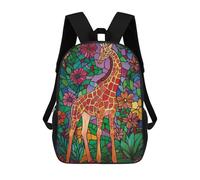 sinyumoney 1 Zaini Per Bambini Giraffe in Floral Mosaic Borsa Scolastica Stampata in 3D Borsa Alla Moda Borse Scolastiche Da Viaggio Per La Scuola O I Viaggi 17inch