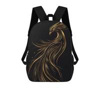 sinyumoney 1 Zaini Per Bambini Golden Phoenix Borsa Scolastica Stampata in 3D Borsa Alla Moda Borse Scolastiche Da Viaggio Per La Scuola O I Viaggi 17inch