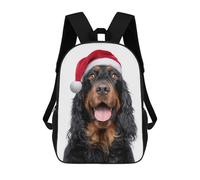 sinyumoney 1 Zaini Per Bambini Gordon Setter Dog with Santa Hat Borsa Scolastica Stampata in 3D Borsa Alla Moda Borse Scolastiche Da Viaggio Per La Scuola O I Viaggi 17inch