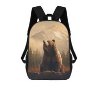 sinyumoney 1 Zaini Per Bambini Grizzly Bear Art Mountains Borsa Scolastica Stampata in 3D Borsa Alla Moda Borse Scolastiche Da Viaggio Per La Scuola O I Viaggi 17inch