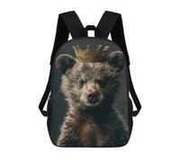 sinyumoney 1 Zaini Per Bambini Little Bear King Borsa Scolastica Stampata in 3D Borsa Alla Moda Borse Scolastiche Da Viaggio Per La Scuola O I Viaggi 17inch