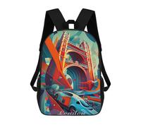 sinyumoney 1 Zaini Per Bambini London Tower Bridge 3 Borsa Scolastica Stampata in 3D Borsa Alla Moda Borse Scolastiche Da Viaggio Per La Scuola O I Viaggi 17inch