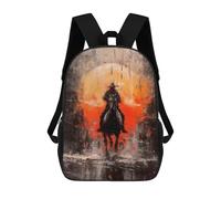 sinyumoney 1 Zaini Per Bambini Lone Cavalier Borsa Scolastica Stampata in 3D Borsa Alla Moda Borse Scolastiche Da Viaggio Per La Scuola O I Viaggi 17inch