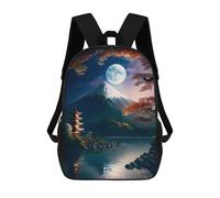 sinyumoney 1 Zaini Per Bambini Moonlight Nature Japanese Borsa Scolastica Stampata in 3D Borsa Alla Moda Borse Scolastiche Da Viaggio Per La Scuola O I Viaggi 17inch