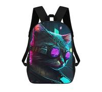 sinyumoney 1 Zaini Per Bambini Neon Cat Borsa Scolastica Stampata in 3D Borsa Alla Moda Borse Scolastiche Da Viaggio Per La Scuola O I Viaggi 17inch