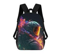 sinyumoney 1 Zaini Per Bambini Neon Explosion Astronaut Borsa Scolastica Stampata in 3D Borsa Alla Moda Borse Scolastiche Da Viaggio Per La Scuola O I Viaggi 17inch