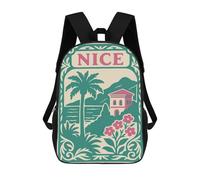 sinyumoney 1 Zaini Per Bambini Nice Travel Poster Borsa Scolastica Stampata in 3D Borsa Alla Moda Borse Scolastiche Da Viaggio Per La Scuola O I Viaggi 17inch