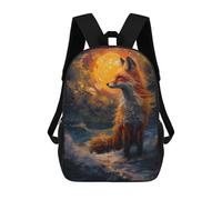 sinyumoney 1 Zaini Per Bambini Ocean Wave Fox Borsa Scolastica Stampata in 3D Borsa Alla Moda Borse Scolastiche Da Viaggio Per La Scuola O I Viaggi 17inch