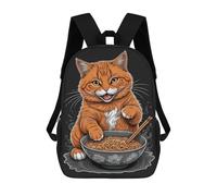 sinyumoney 1 Zaini Per Bambini Orange Cat And Ramen Borsa Scolastica Stampata in 3D Borsa Alla Moda Borse Scolastiche Da Viaggio Per La Scuola O I Viaggi 17inch