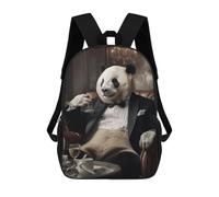 sinyumoney 1 Zaini Per Bambini Panda in A Tuxedo Borsa Scolastica Stampata in 3D Borsa Alla Moda Borse Scolastiche Da Viaggio Per La Scuola O I Viaggi 17inch