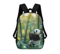 sinyumoney 1 Zaini Per Bambini Panda Playing with Bubbles Borsa Scolastica Stampata in 3D Borsa Alla Moda Borse Scolastiche Da Viaggio Per La Scuola O I Viaggi 17inch