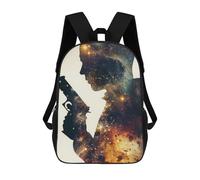 sinyumoney 1 Zaini Per Bambini Pistol Galaxy Silhouette Borsa Scolastica Stampata in 3D Borsa Alla Moda Borse Scolastiche Da Viaggio Per La Scuola O I Viaggi 17inch