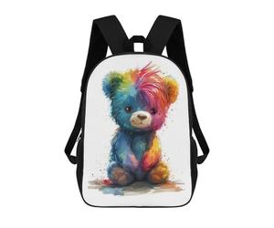 sinyumoney 1 Zaini Per Bambini Rainbow Teddy Bear Borsa Scolastica Stampata in 3D Borsa Alla Moda Borse Scolastiche Da Viaggio Per La Scuola O I Viaggi 17inch