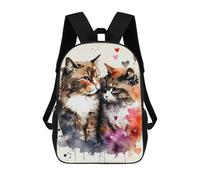 sinyumoney 1 Zaini Per Bambini Romantic Cat Couple Borsa Scolastica Stampata in 3D Borsa Alla Moda Borse Scolastiche Da Viaggio Per La Scuola O I Viaggi 17inch