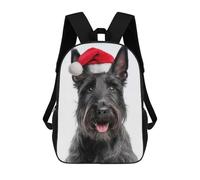 sinyumoney 1 Zaini Per Bambini Scottish Terrier Dog with Santa Hat Borsa Scolastica Stampata in 3D Borsa Alla Moda Borse Scolastiche Da Viaggio Per La Scuola O I Viaggi 17inch