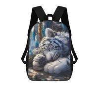sinyumoney 1 Zaini Per Bambini Sleeping White Tiger Borsa Scolastica Stampata in 3D Borsa Alla Moda Borse Scolastiche Da Viaggio Per La Scuola O I Viaggi 17inch