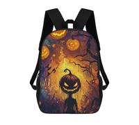 sinyumoney 1 Zaini Per Bambini Spooky Halloween Pumpkin Patch Illustration Borsa Scolastica Stampata in 3D Borsa Alla Moda Borse Scolastiche Da Viaggio Per La Scuola O I Viaggi 17inch