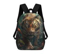 sinyumoney 1 Zaini Per Bambini Tiger in Tropical Forest Borsa Scolastica Stampata in 3D Borsa Alla Moda Borse Scolastiche Da Viaggio Per La Scuola O I Viaggi 17inch