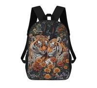 sinyumoney 1 Zaini Per Bambini Tiger Love in Bloom Borsa Scolastica Stampata in 3D Borsa Alla Moda Borse Scolastiche Da Viaggio Per La Scuola O I Viaggi 17inch