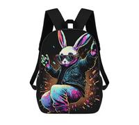 sinyumoney 1 Zaini Per Bambini Vibrant Neon Bunny Borsa Scolastica Stampata in 3D Borsa Alla Moda Borse Scolastiche Da Viaggio Per La Scuola O I Viaggi 17inch