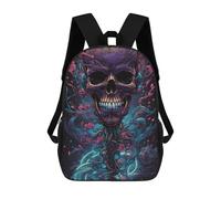 sinyumoney 1 Zaini Per Bambini Vibrant Skull Illustration Borsa Scolastica Stampata in 3D Borsa Alla Moda Borse Scolastiche Da Viaggio Per La Scuola O I Viaggi 17inch