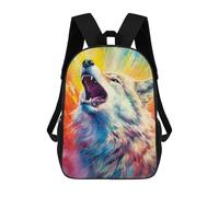 sinyumoney 1 Zaini Per Bambini Watercolors Wolf Borsa Scolastica Stampata in 3D Borsa Alla Moda Borse Scolastiche Da Viaggio Per La Scuola O I Viaggi 17inch