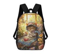 sinyumoney 1 Zaini Per Bambini Whiskered Dreams A Cozy Cat Nap Borsa Scolastica Stampata in 3D Borsa Alla Moda Borse Scolastiche Da Viaggio Per La Scuola O I Viaggi 17inch