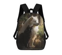 sinyumoney 1 Zaini Per Bambini Whispering Cats & Wolves -1 Borsa Scolastica Stampata in 3D Borsa Alla Moda Borse Scolastiche Da Viaggio Per La Scuola O I Viaggi 17inch