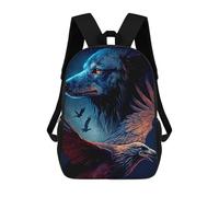 sinyumoney 1 Zaini Per Bambini Wolf And Eagle Borsa Scolastica Stampata in 3D Borsa Alla Moda Borse Scolastiche Da Viaggio Per La Scuola O I Viaggi 17inch
