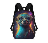 sinyumoney 17 pollici Colorful Sloth with Glasses Art Print Zaino per il tempo libero per ragazze e ragazzi, adatto per scuola, tempo libero, viaggi, laptop e studio, Stile, 17"