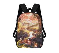 sinyumoney 2 Zaini Eclipse And Sun Zaino Scuola Per Bambini Borsa Scuola Stampa 3D Per Ragazzi Studenti Della Scuola E Del College, Spring Shores, 17"